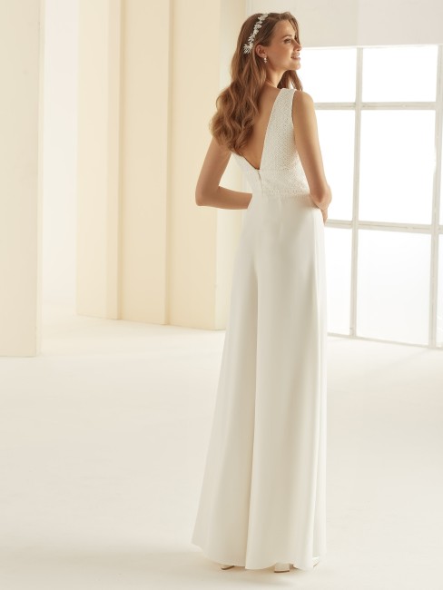 Bianco-Evento-bridal-jumpsuit-CELESTE-(3) combinaison de mariée taille 46/48, combinaison CELESTE Bianco, mariée en pantalon