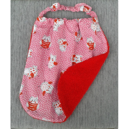 Serviette chouettes roses