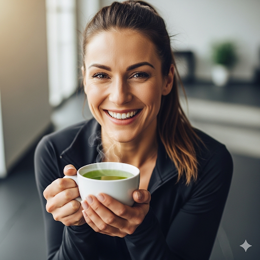 Consommation quotidienne de matcha detox dans une ambiance naturelle