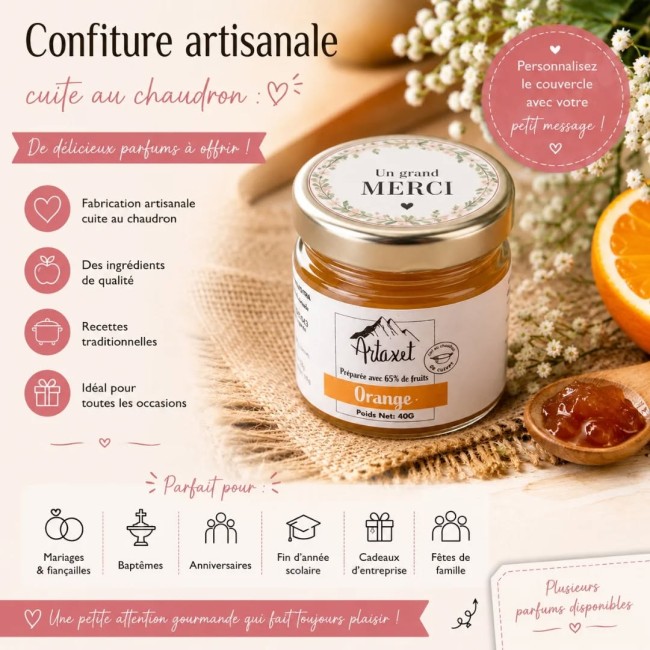 cadeau pour invité pot de confiture