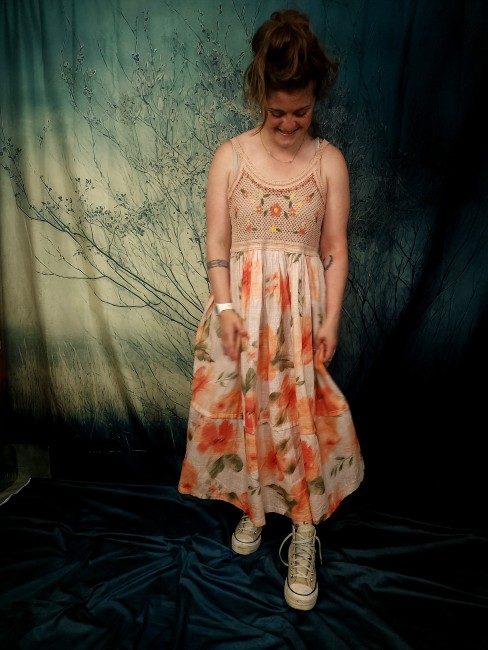 Pièce unique , robe bohème , coton