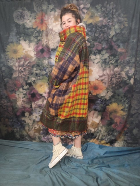 Pièce unique , manteau réversible , laine /lin