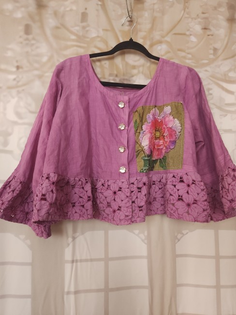 Pièce unique , caraco textile ancien , shabby  bohème