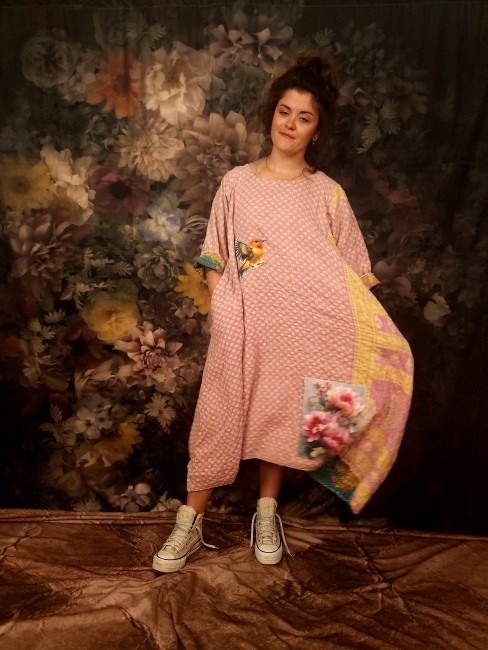 Pièce unique , robe kantha , bohème chic
