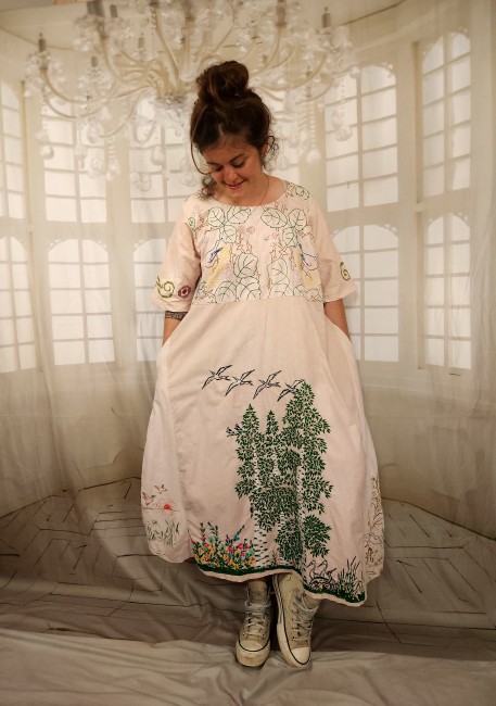Pièce unique , linge ancien , brodé main shabby , bohème