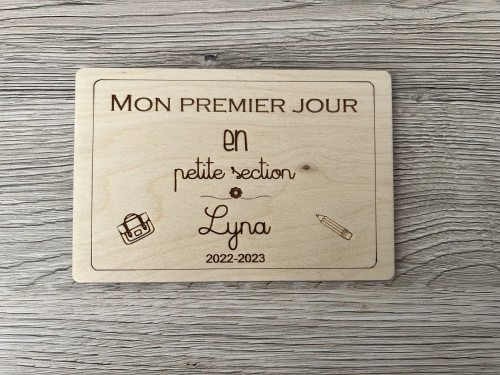 Pancarte rentrée scolaire bois personnalisée