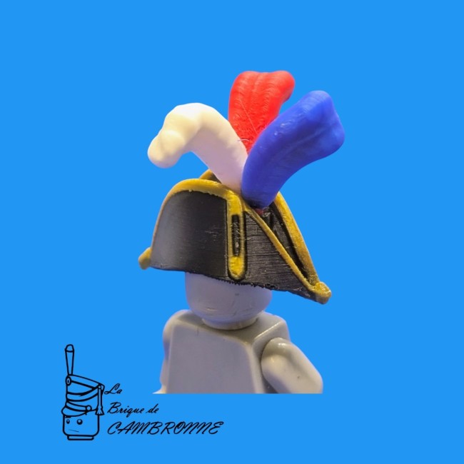 Bicorne de Général de la Révolution avec Panache Tricolore (Accessoire Customisé)