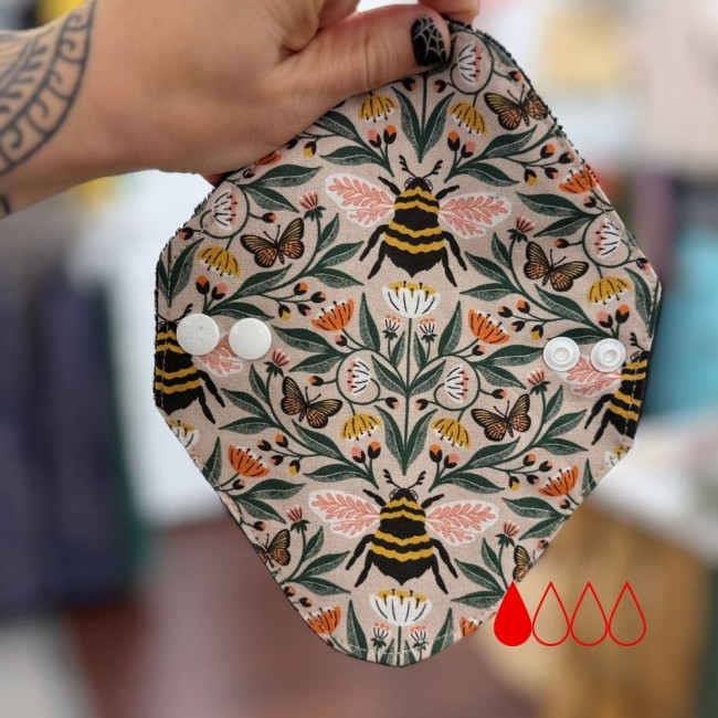 Protège-slip lavable intérieur noir en coton bio