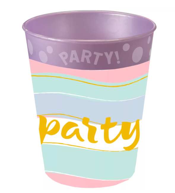 Gobelet Prémium Violet réutilisable motif party !