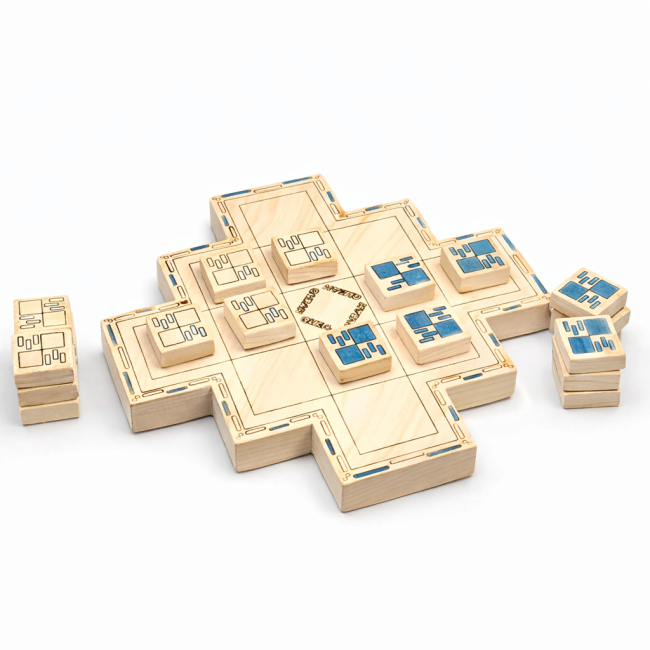 Queah – Jeu de stratégie africain en bois fait main BYLB Créations (4)