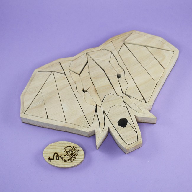 Puzzle Éléphant Géométrique en Bois – Casse-tête Artisanal en Frêne Massif By LB (2)