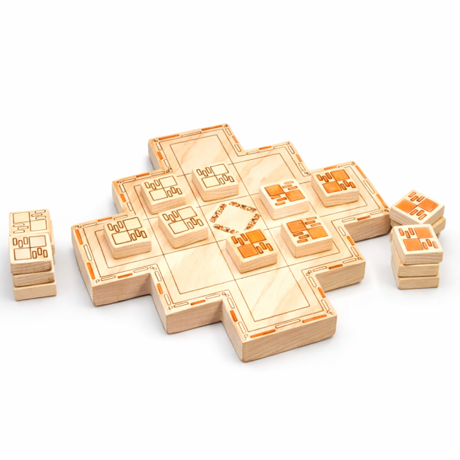Queah – Jeu de stratégie africain en bois fait main BYLB Créations (2)