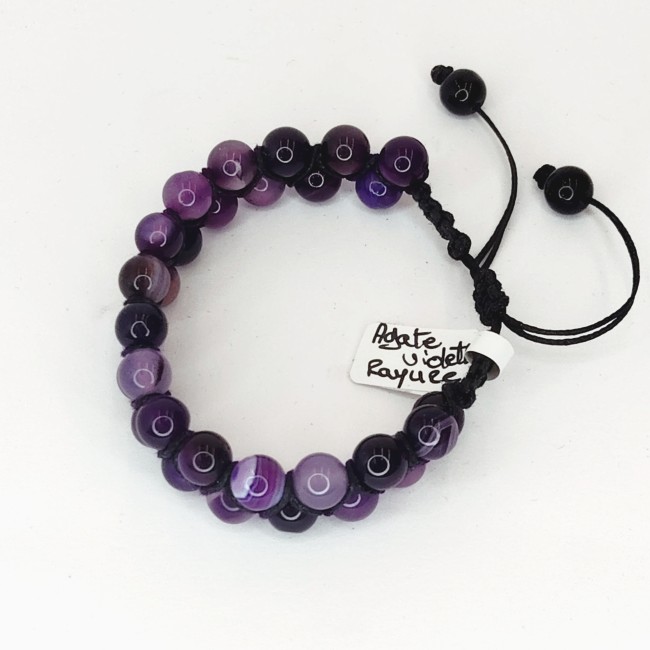 BRD - Agate violette rayure (Blanc 3)