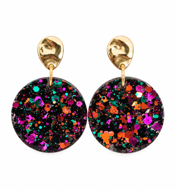 Boucles d oreilles resine rondes