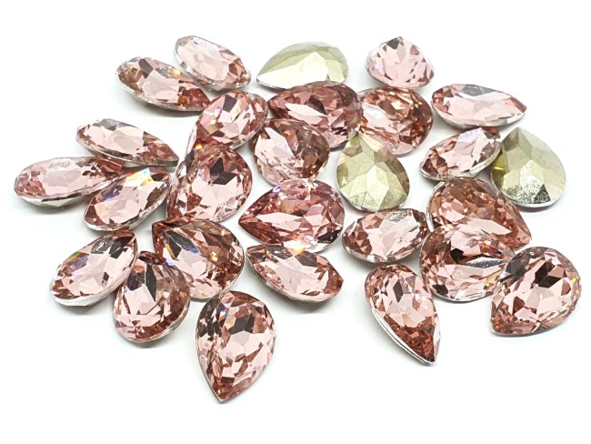 cabochon goutte résine rose (2)