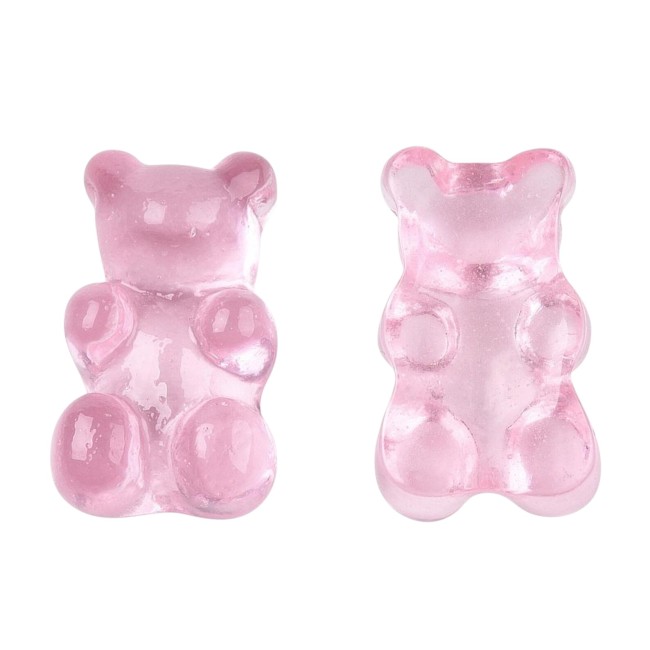 10 CABOCHON OURS ourson Rose Clair Translucide Résine 17 x 10 mm -...