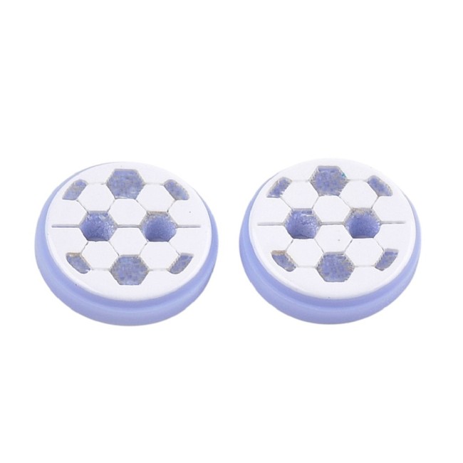 20 BOUTONS Acrylique BLEU rond - Ballon de foot - diamètre 10 mm 2...