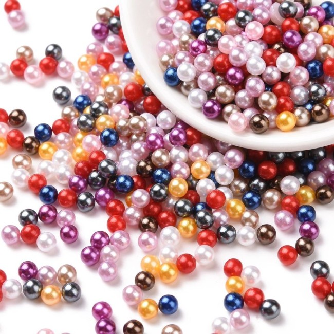 500 PERLES SANS TROU Rondes acrylique Multicolore Nacré 2 mm - Non...