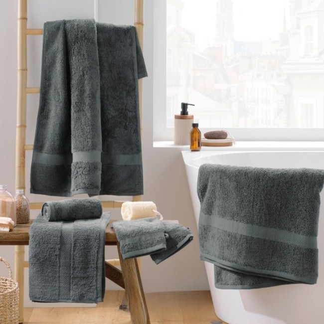 serviette de toilette anthracite 100% coton 600 g/m²