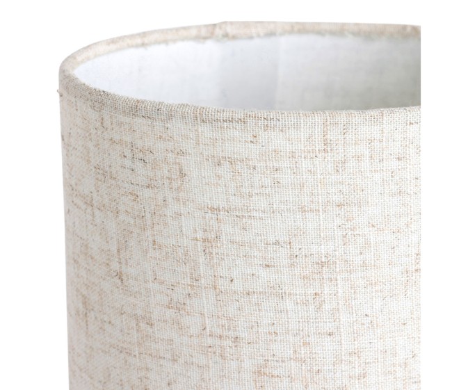 Lampe déco papier métal lin beige écru 18 × 29 cm motif palmiers