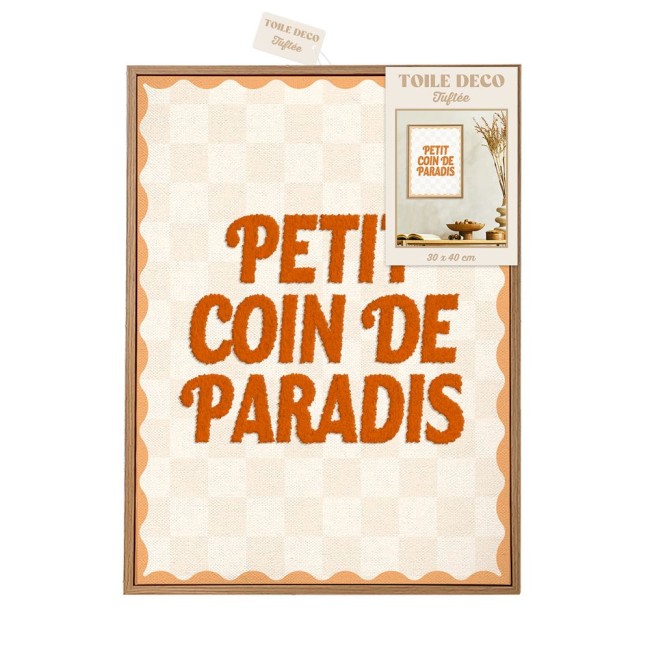 toile tuftée Petit Coin de Paradis 30 x 40 cm toile tuftée Petit Coin de Paradis 30 x 40 cm