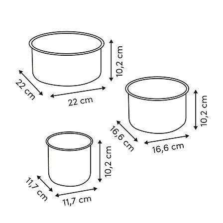 Lot de 3 moules à gâteau aluminium | Irisia Maison