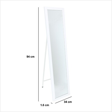 Miroir sur pied blanc 35x155 cm – miroir dressing classique Miroir sur pied blanc 35x155 cm miroir dressing classique