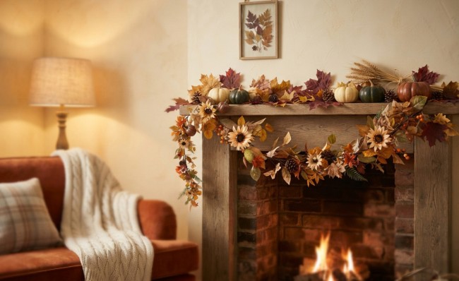 Guirlande fleurs d’automne artificielles 150 cm | Irisia Maison