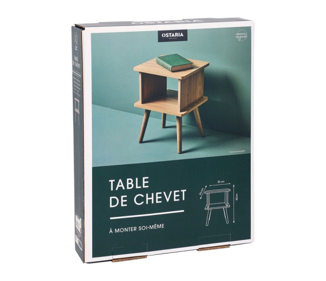 Table de chevet Ella 2 niveaux bois FSC® | Irisia Maison