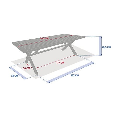 Table de jardin rectangulaire Xenia eucalyptus L 246 × P 110 × H 76,5 cm Table de jardin rectangulaire Xenia eucalyptus L 246 × P 110 × H 76,5 cm