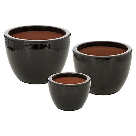 Pot céramique 3 tailles ensemble cache-pot déco plantes Pot céramique 3 tailles ensemble cache-pot déco plantes