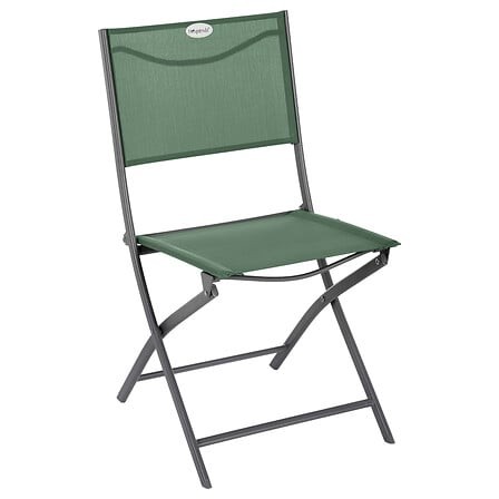 Chaise pliante Modula olive en métal et texaline – chaise de jardin