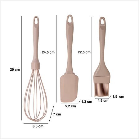 Ustensiles à pâtisserie silicone assortis 29 cm pour cuisine