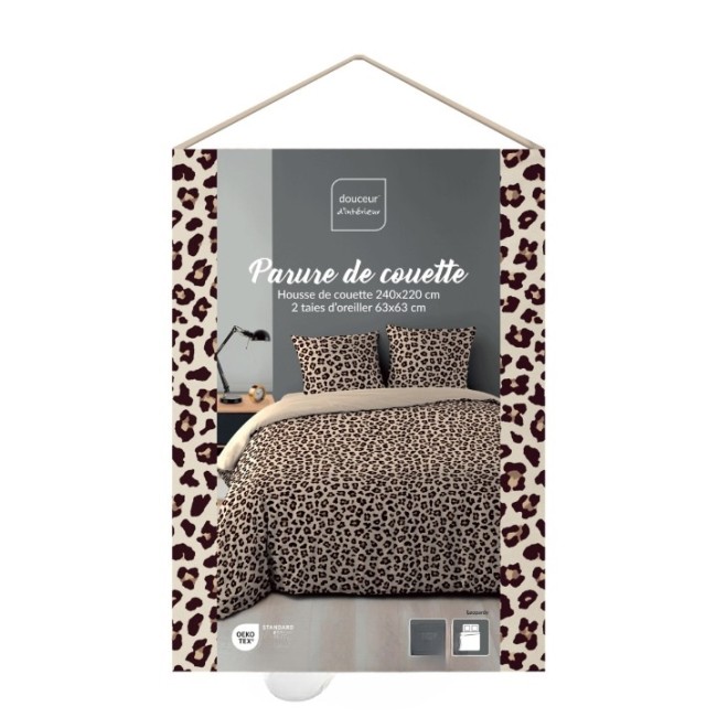 Parure de lit 240x220 cm microfibre léopard | Irisia Maison Parure de lit 240x220 cm microfibre léopard | Irisia Maison