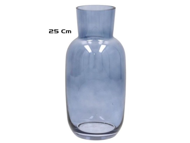 Vase en verre bleu 25 cm design arc | Irisia Maison
