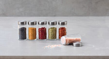 Lot de 6 pots à épices en verre 80 ml