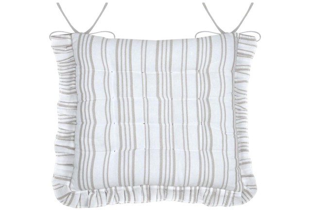 Galette de chaise écru 38x38 cm coussin confortable avec attaches