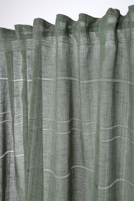 Voilage Norah kaki 140 × 240 cm à ruflette | Irisia Maison Voilage Norah kaki 140 × 240 cm à ruflette | Irisia Maison