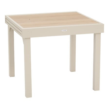 Table jardin extensible Piazza 8 places – aluminium et verre trempé Table de jardin extensible carrée Piazza argile 8 places aluminium verre
