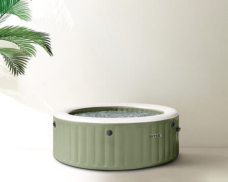 Spa gonflable à bulles 4 places vert olive 196 cm