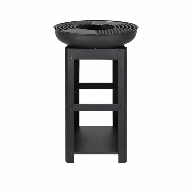 Brasero barbecue Ø61 cm avec support bûches – chauffage extérieur Brasero barbecue 61 cm avec rangement bûches extérieur jardin