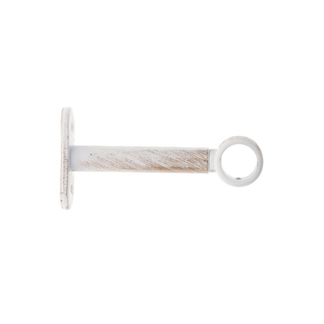 Lot de 2 supports pour tringle à rideaux blanc et or