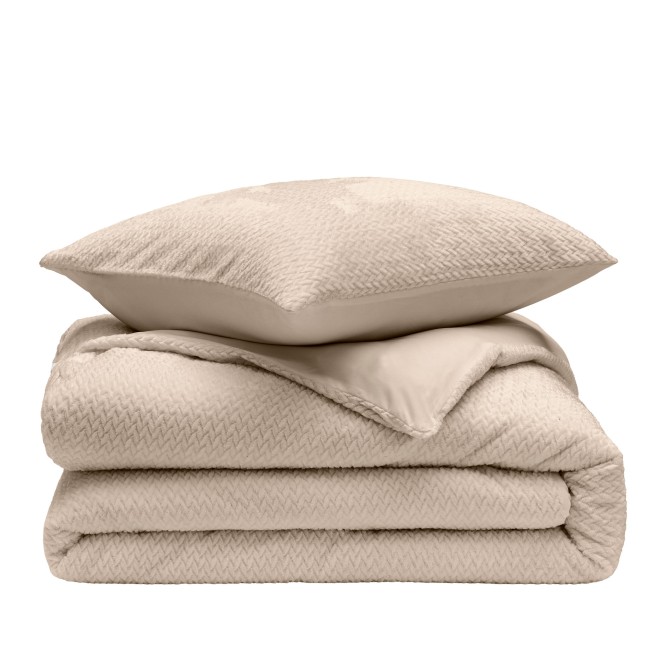 Parure de lit flanelle sable 240 x 220 cm | Irisia Maison Parure de lit flanelle sable 240 x 220 cm | Irisia Maison