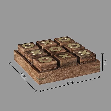 jeu de morpion en bois 23x23 cm plateau décoratif