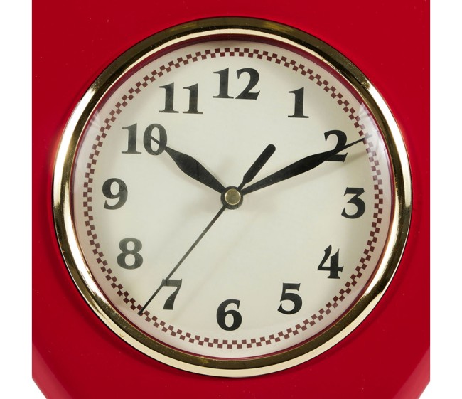 Horloge murale silencieuse rouge pomme – déco murale amusante 24 cm