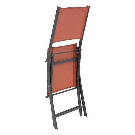 Chaise pliante Modula ambre en métal et texaline – chaise de jardin