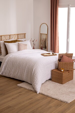 Parure de lit 240x220cm polycoton avec 2 taies 65x65cm