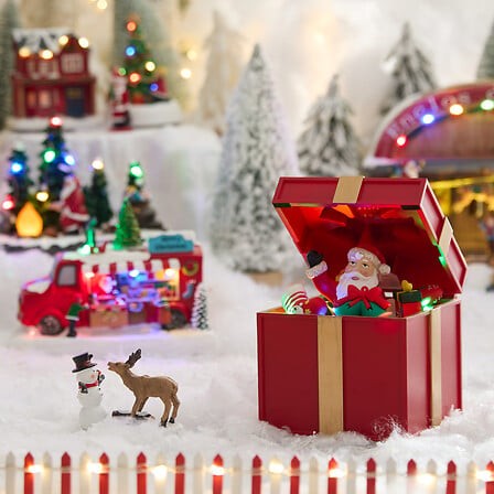 Village de Noël Père Noël lumineux 5 LED 20 cm | Irisia Maison