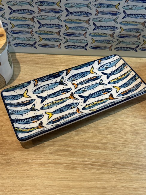 Plateau sardines en grès Peixe 24,7 × 11,5 cm | Irisia Maison  Balise ALT