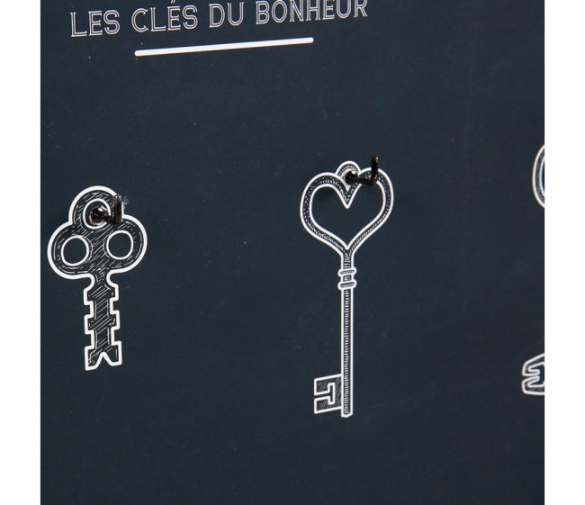 tableau porte cles mural mdf noir support cles entree deco rangement